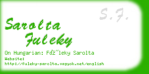 sarolta fuleky business card